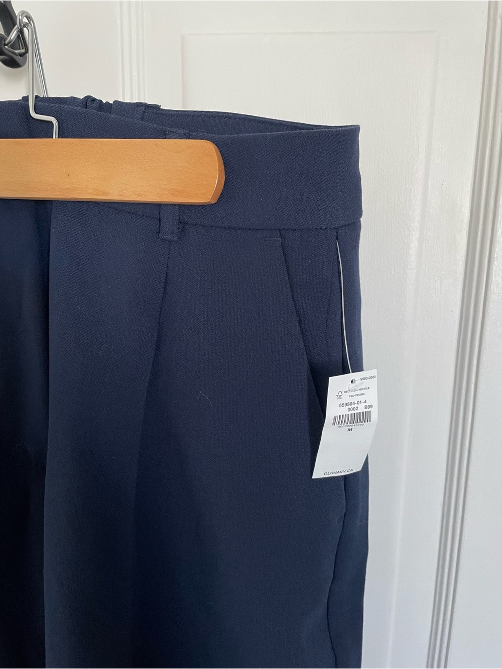 Old Navy, Navy Blue Pleated Dress Pants - Wide Leg Tailored Fit